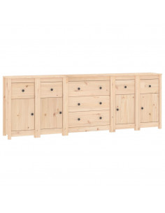 Credenza 230x35x80 cm in Legno Massello di Pino 2