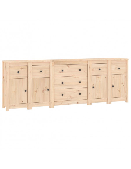 Credenza 230x35x80 cm in Legno Massello di Pino