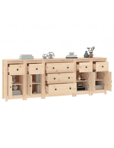 Credenza 230x35x80 cm in Legno Massello di Pino