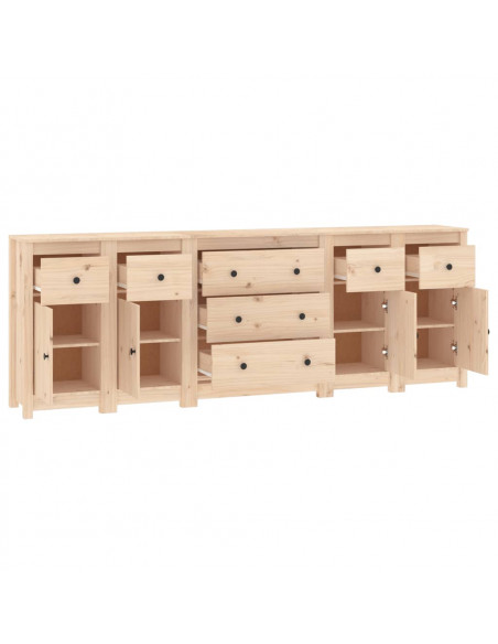 Credenza 230x35x80 cm in Legno Massello di Pino