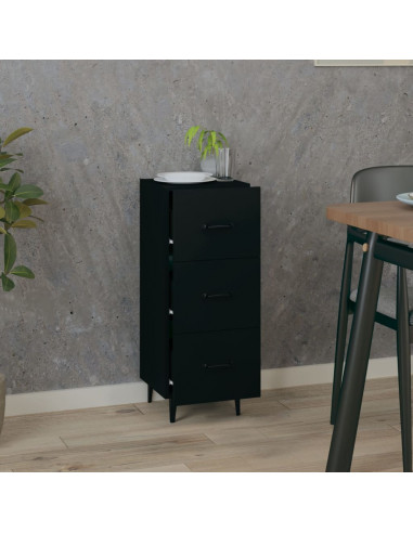 Credenza Nero 34,5x34x90 cm in Legno Multistrato