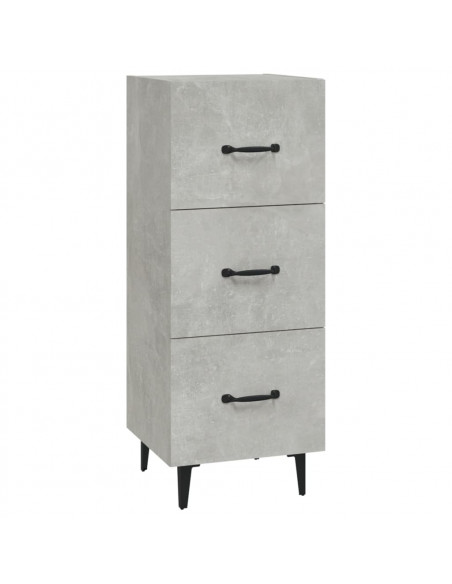 Credenza Grigio Cemento 34,5x34x90 cm in Legno Multistrato