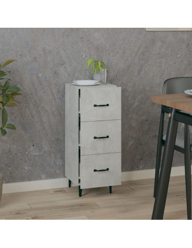Credenza Grigio Cemento 34,5x34x90 cm in Legno Multistrato