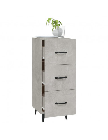 Credenza Grigio Cemento 34,5x34x90 cm in Legno Multistrato
