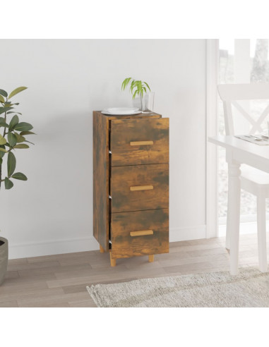 Credenza Rovere Fumo 34,5x34x90 cm in Legno Multistrato
