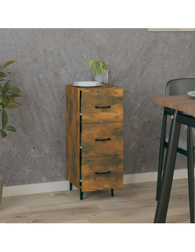 Credenza Rovere Fumo 34,5x34x90 cm in Legno Multistrato