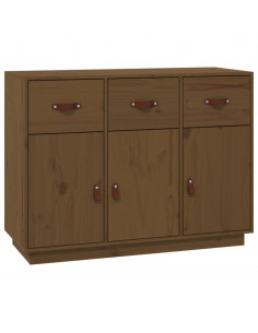 Credenza Miele 100x40x75 cm in Legno Massello di Pino 2