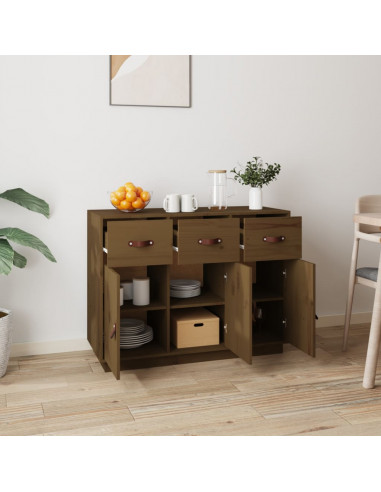 Credenza Miele 100x40x75 cm in Legno Massello di Pino