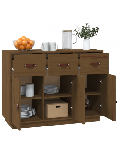 Credenza Miele 100x40x75 cm in Legno Massello di Pino
