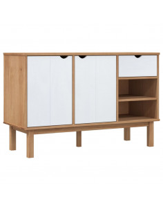 Credenza OTTA Marrone e Bianco 114x43x73,5 cm in Legno di Pino 2