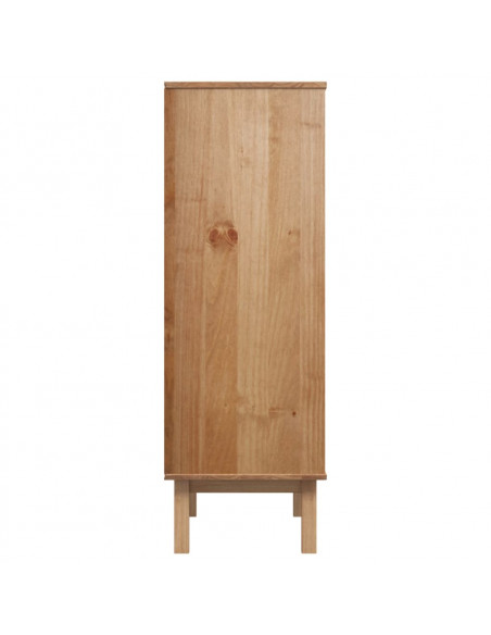 Credenza OTTA Marrone e Grigio 85x43x125 cm in Legno di Pino
