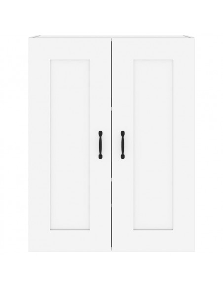Armadietto Pensile a Parete Bianco Lucido 69,5x32,5x90 cm