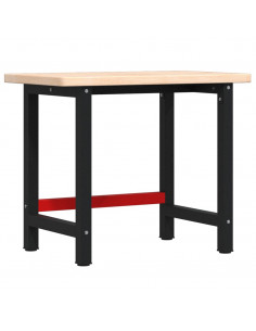 Banco Lavoro 100x60x83 cm Legno Massello Rovere Rettangolare 2