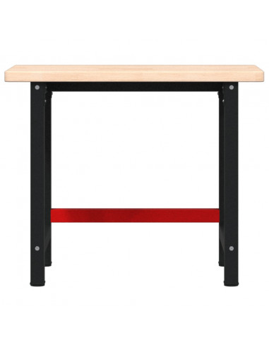 Banco Lavoro 100x60x83 cm Legno Massello Rovere Rettangolare