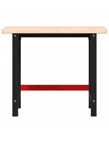 Banco Lavoro 100x60x83 cm Legno Massello Rovere Rettangolare