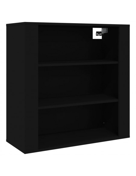 Mobile a Parete Nero 80x33x80 cm in Legno Multistrato