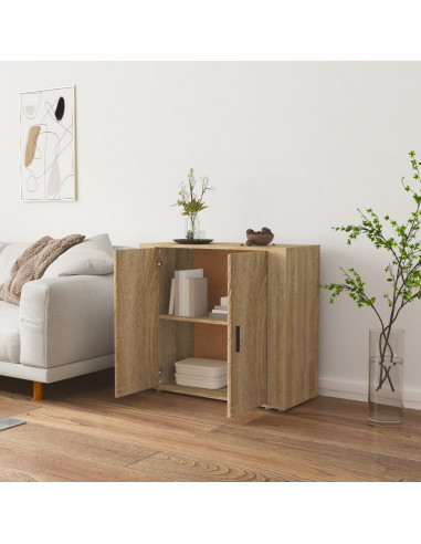 Credenza Rovere Sonoma 80x33x70 cm in Legno Multistrato