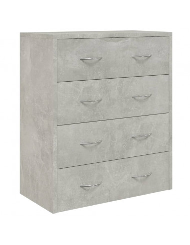 Credenza con 4 Cassetti 60x30,5x71 cm Grigio cemento