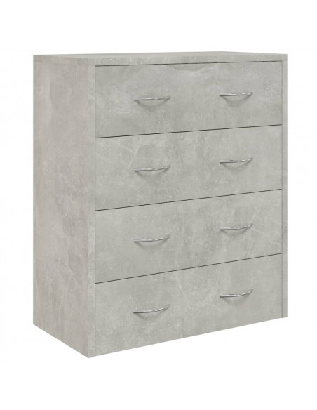 Credenza con 4 Cassetti 60x30,5x71 cm Grigio cemento