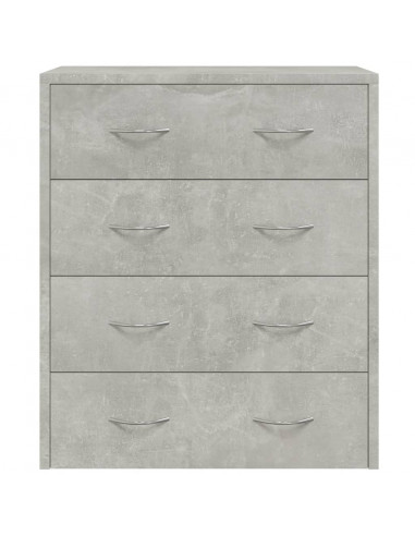 Credenza con 4 Cassetti 60x30,5x71 cm Grigio cemento