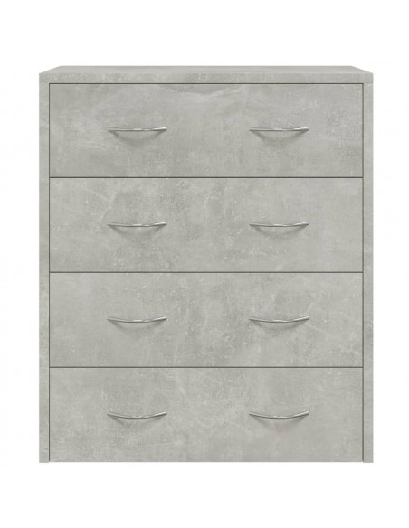 Credenza con 4 Cassetti 60x30,5x71 cm Grigio cemento