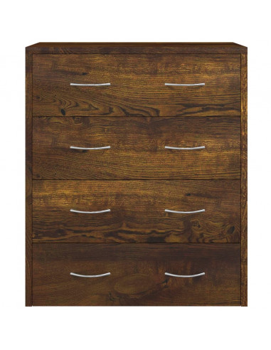 Credenza con 4 Cassetti 60x30,5x71 cm Rovere fumo