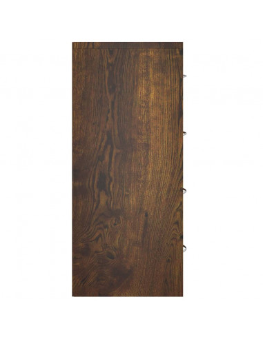 Credenza con 4 Cassetti 60x30,5x71 cm Rovere fumo