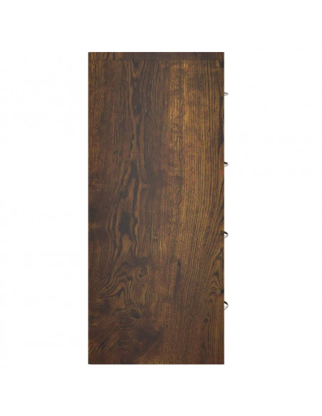 Credenza con 4 Cassetti 60x30,5x71 cm Rovere fumo