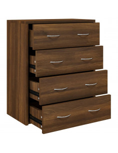 Credenza con 4 Cassetti 60x30,5x71 cm Rovere marrone 2