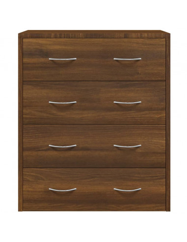 Credenza con 4 Cassetti 60x30,5x71 cm Rovere marrone