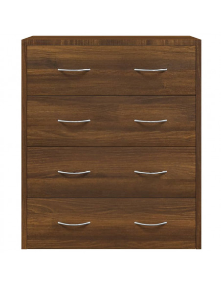 Credenza con 4 Cassetti 60x30,5x71 cm Rovere marrone