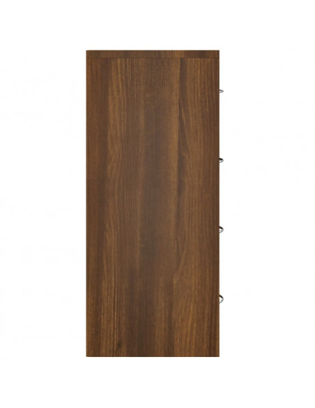Credenza con 4 Cassetti 60x30,5x71 cm Rovere marrone
