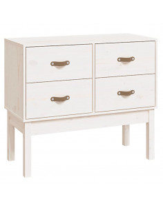 Mobile Consolle Bianco 90x40x78 cm in Legno Massello di Pino 2