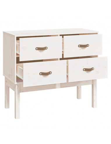 Mobile Consolle Bianco 90x40x78 cm in Legno Massello di Pino