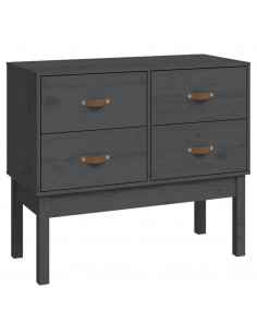 Mobile Consolle Grigia 90x40x78 cm in Legno Massello di Pino 2