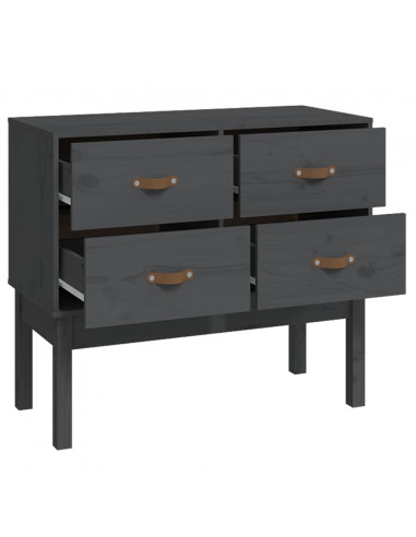 Mobile Consolle Grigia 90x40x78 cm in Legno Massello di Pino