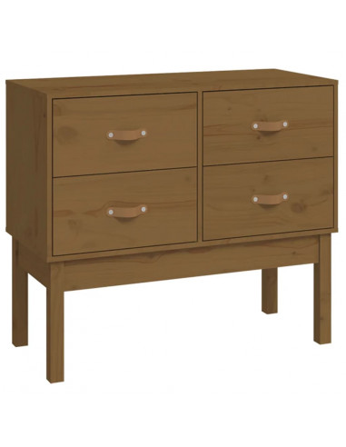 Tavolo Consolle Miele 90x40x78 cm in Legno Massello di Pino