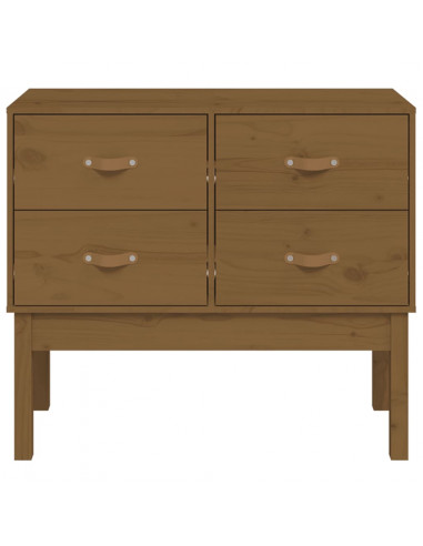 Tavolo Consolle Miele 90x40x78 cm in Legno Massello di Pino