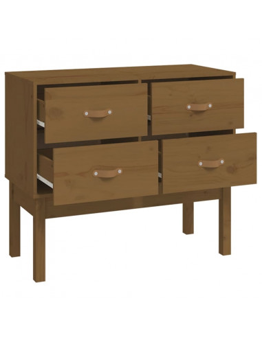 Tavolo Consolle Miele 90x40x78 cm in Legno Massello di Pino