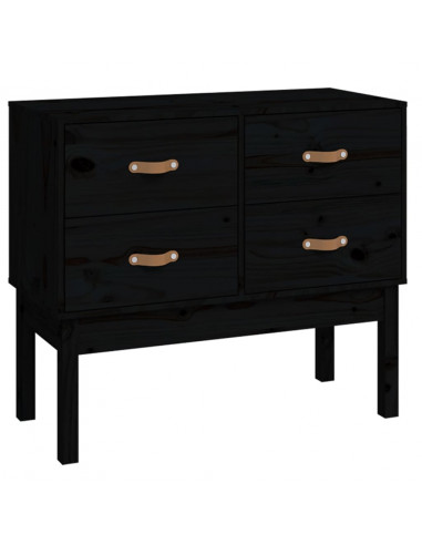 Mobile Consolle Nera 90x40x78 cm in Legno Massello di Pino