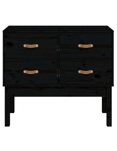 Mobile Consolle Nera 90x40x78 cm in Legno Massello di Pino