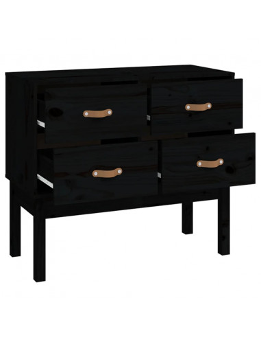 Mobile Consolle Nera 90x40x78 cm in Legno Massello di Pino