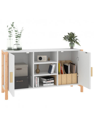 Credenza Bianca 107x38x60 cm in Legno Multistrato
