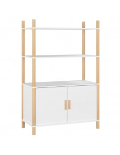 Credenza Bianca 80x40x121 cm in Legno Multistrato 2