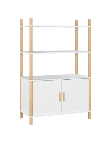 Credenza Bianca 80x40x121 cm in Legno Multistrato