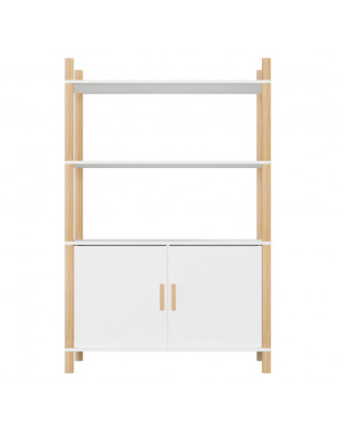 Credenza Bianca 80x40x121 cm in Legno Multistrato