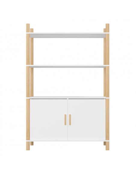 Credenza Bianca 80x40x121 cm in Legno Multistrato
