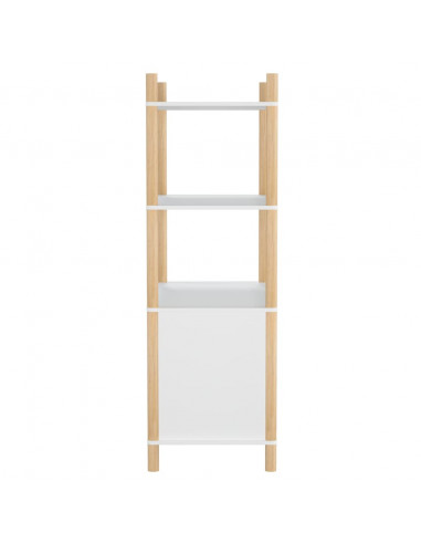 Credenza Bianca 80x40x121 cm in Legno Multistrato