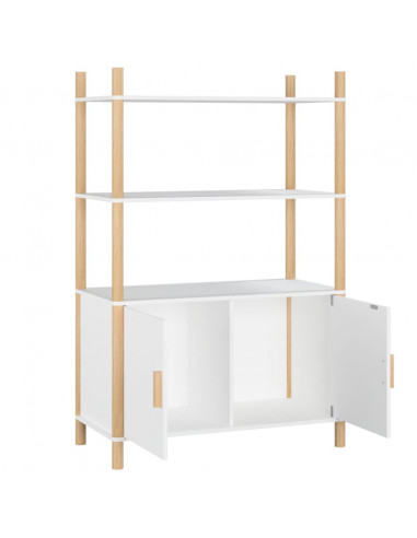 Credenza Bianca 80x40x121 cm in Legno Multistrato