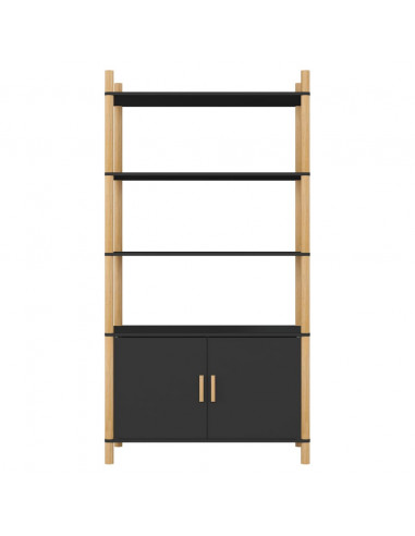 Credenza Nera 80x40x153 in Legno Multistrato